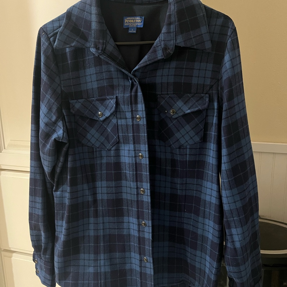 Pendleton Navy and Black Plaid Shirt